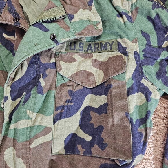 US Army Woodland M65 Field Jacket Medium Regular Engineer Brigade SSI - Picture 5 of 14